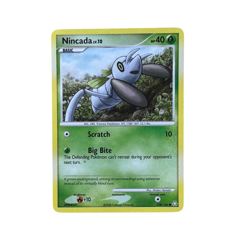 Nincada‎ Lv.10 Pokémon Card 108/146 DP04/DP41 Near Mint Condition MP/LP